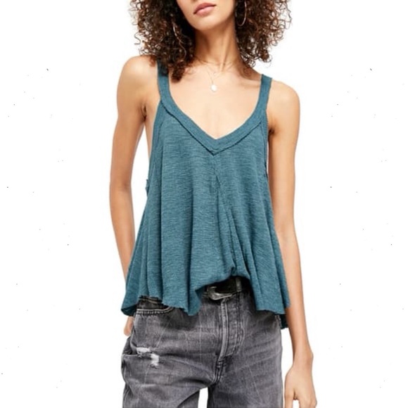 Free People Tops - Free People Crush On You Tank Top Medium Teal